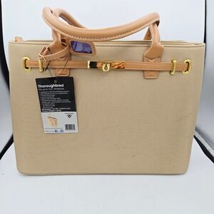 Francine Collections Thoroughbred Tan Laptop Tote Bag fits 15.6" Notebook Purple